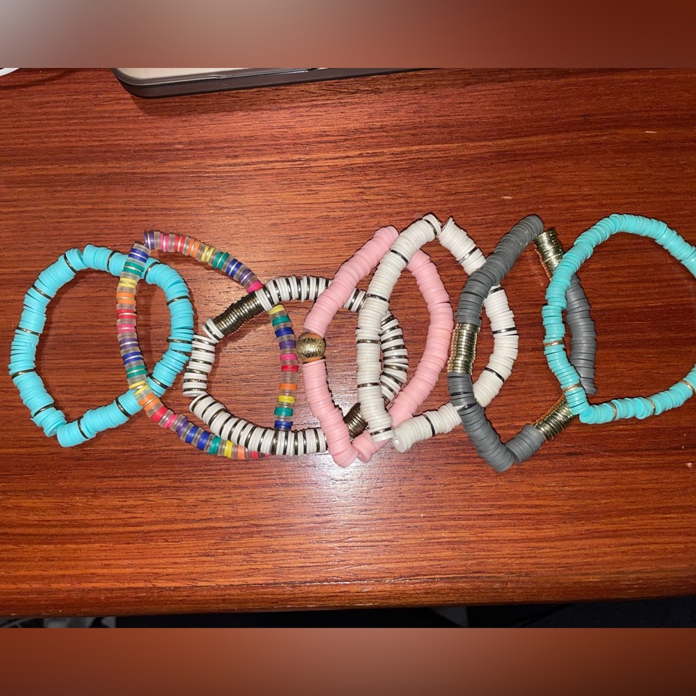 Bundle of bracelets with stretch